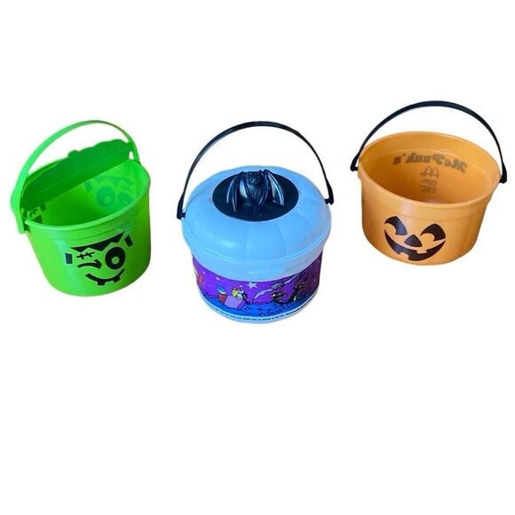 Vintage 1986 1999 2023 McDonald's Happy Meal Halloween Boo Buckets lot - Picture 1 of 9
